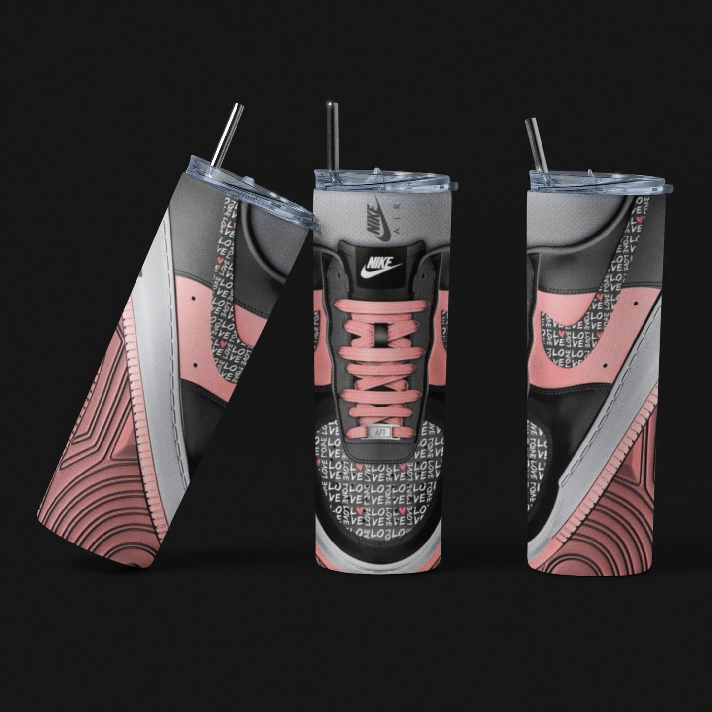 Pink & Black Shoe Tumbler